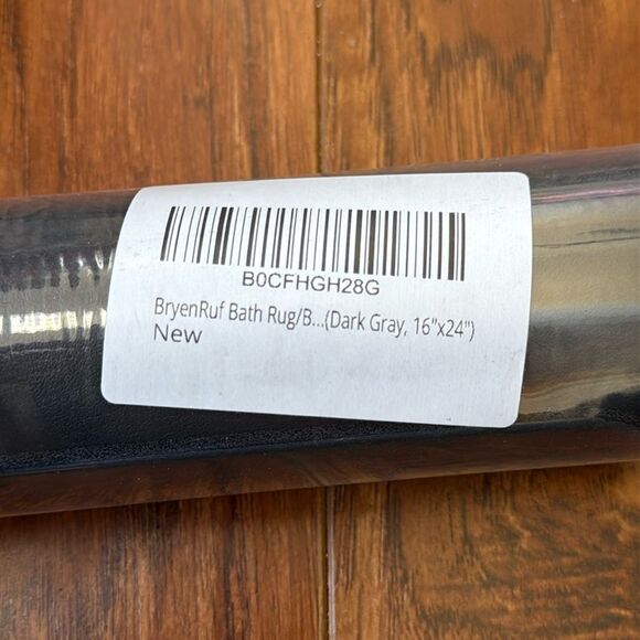 NWT Bath Mat Rubber Non Slip Absorbent Quick Dry Bathroom 16” x 24” DARK GRAY - Picture 3 of 8